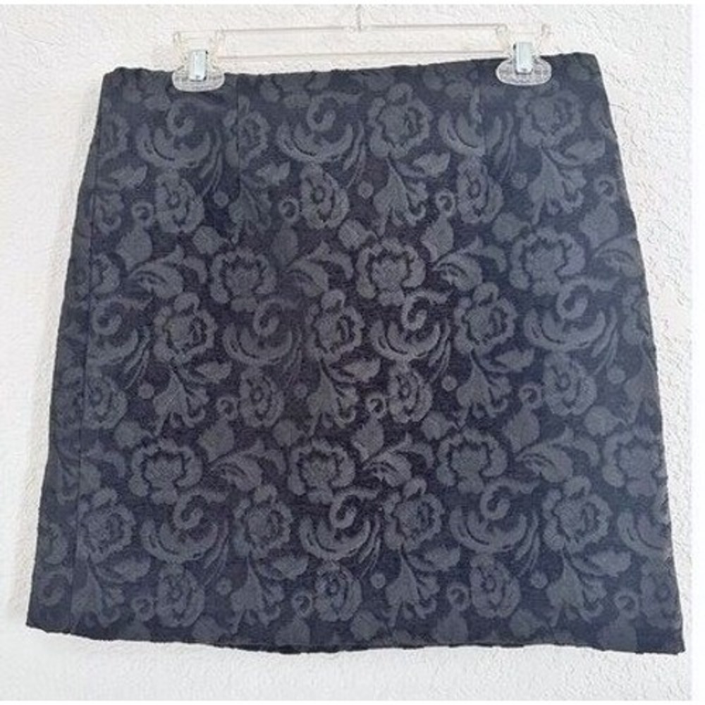 Y2K Willi Smith Whimsigoth Brocade Tapestry Paisley Floral Mini Skirt Sz 8 Black
